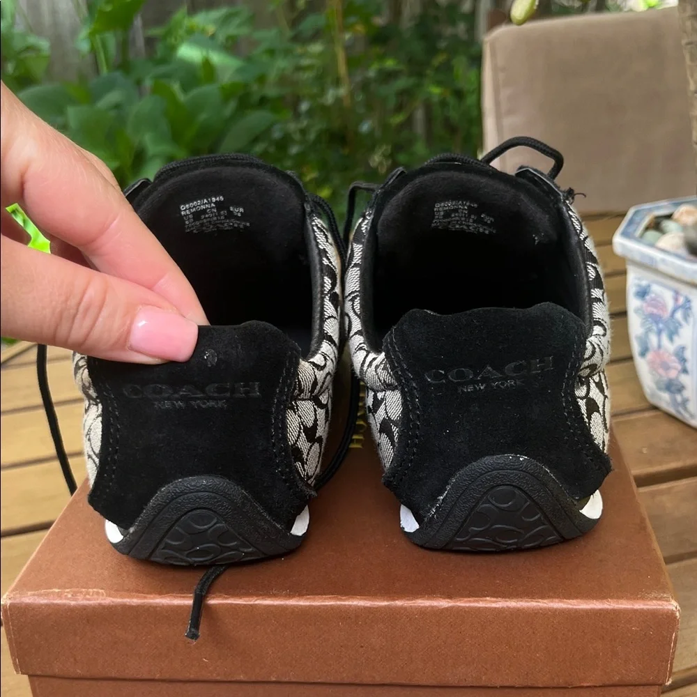Coach Women's Logo Mesh Lace-Up Sneakers - Black. Authentic. - Picture 3 of 14